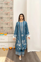 3PC Unstitched Dhanak Embroidered Shirt with Whool Printed Shawl and Trouser-HA48