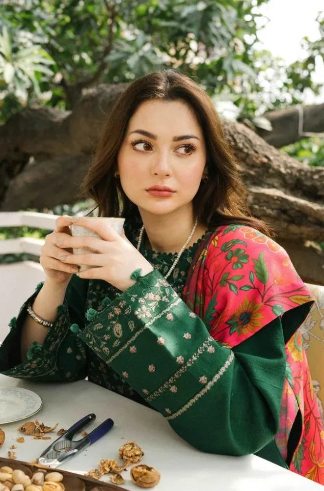 3 PC - EMBROIDERED DHANAK SUIT-HH33