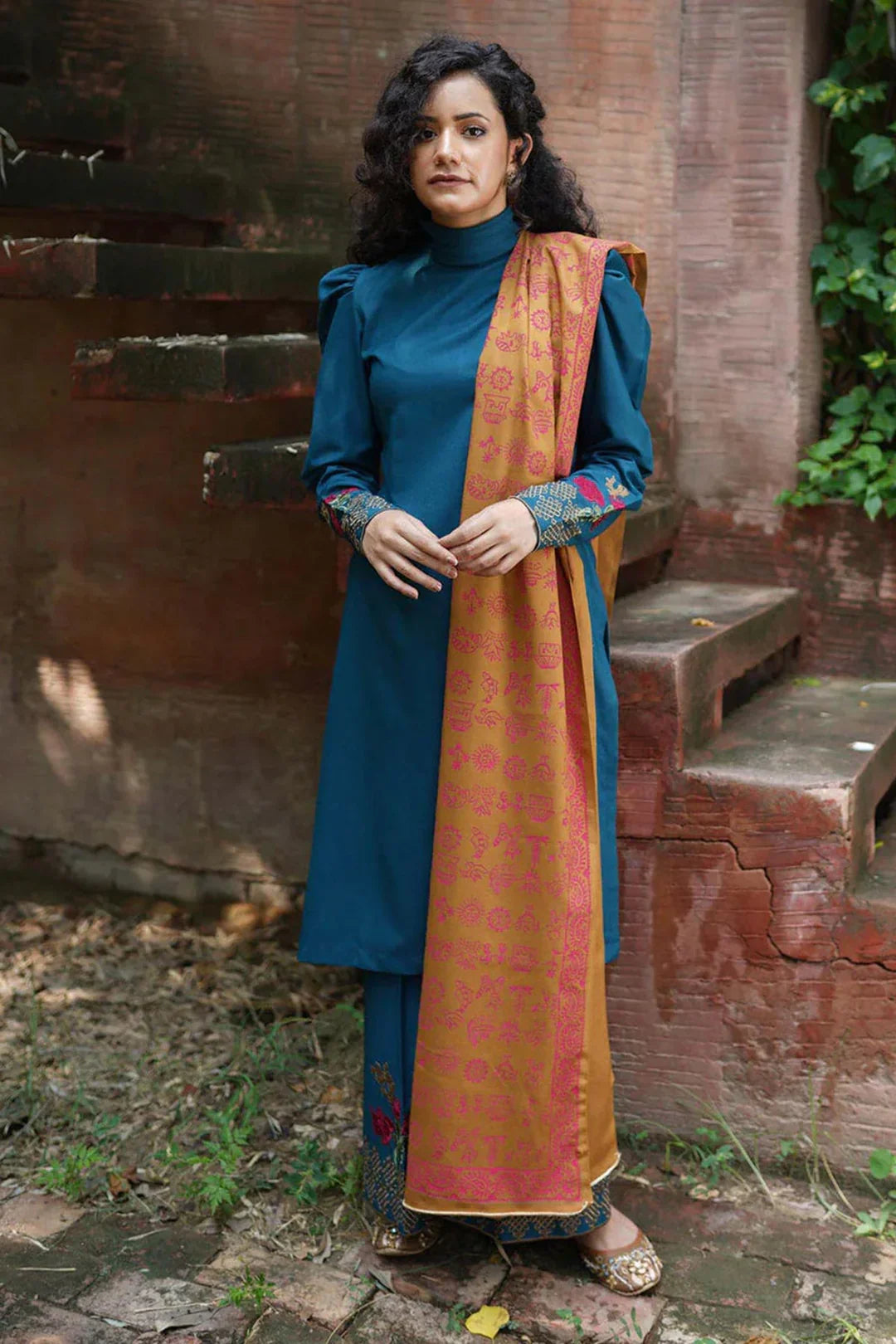 3PC DHANAK EMBROIDERED SUIT - HH606