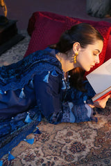 3 PC - EMBROIDERED DHANAK SUIT-HH36