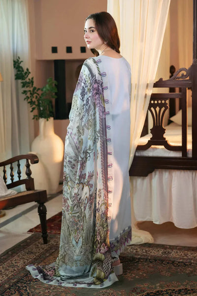 3PC EMBROIDERED DHANAK SUIT  - HHW02