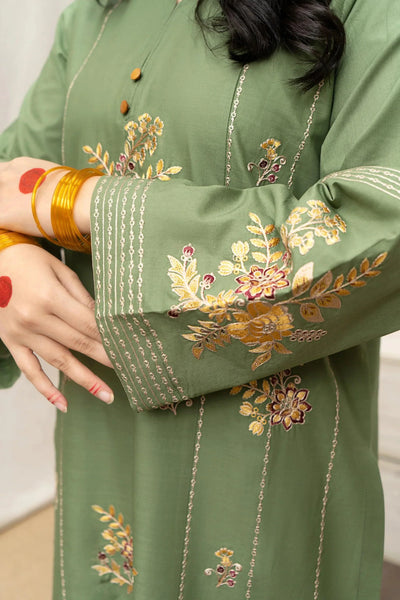 3PC EMBROIDERED COTTON SUIT - HH601