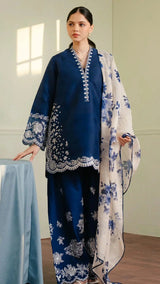 3 PC - EMBROIDERED DHANAK SUIT-HH44