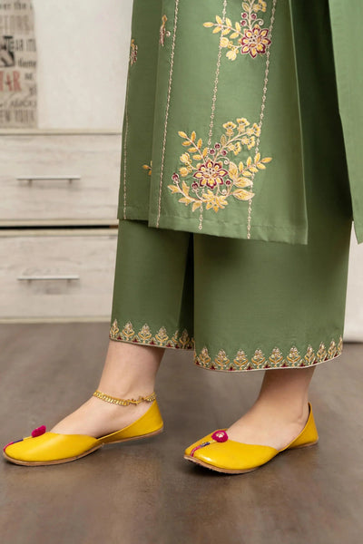 3PC EMBROIDERED COTTON SUIT - HH601