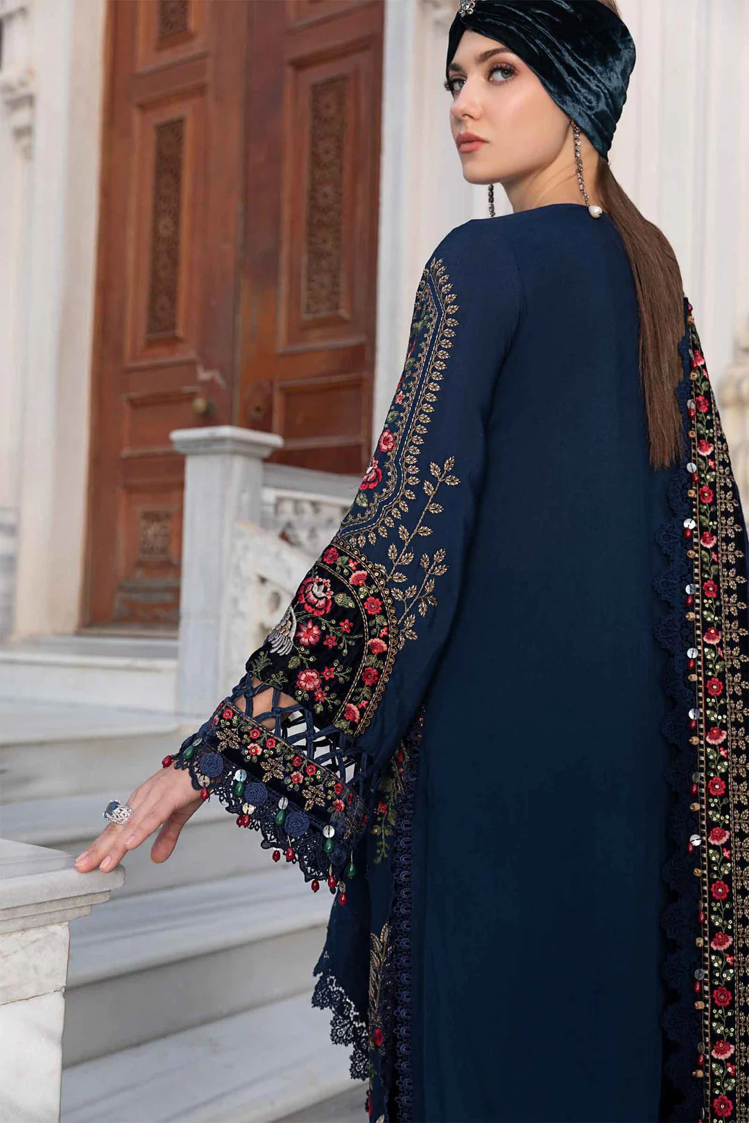 3 PC - EMBROIDERED DHANAK SUIT-HH55