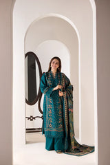3 PC - EMBROIDERED DHANAK SUIT-HH40