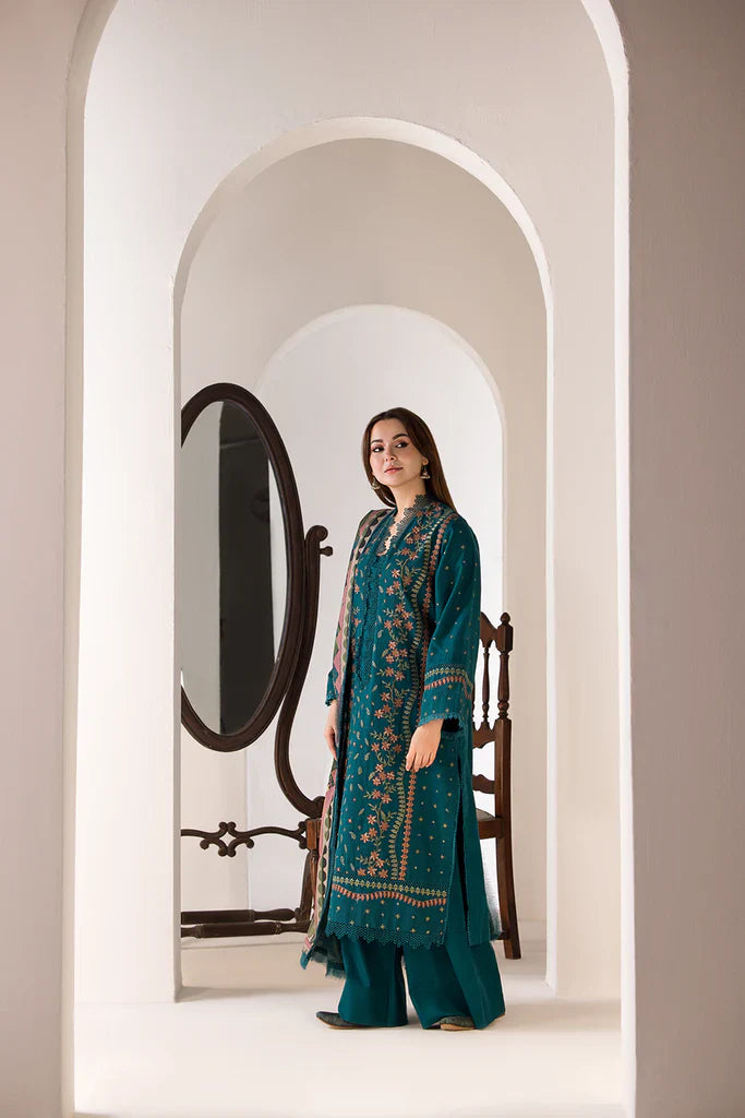 3PC EMBROIDED DHANAK - HH119