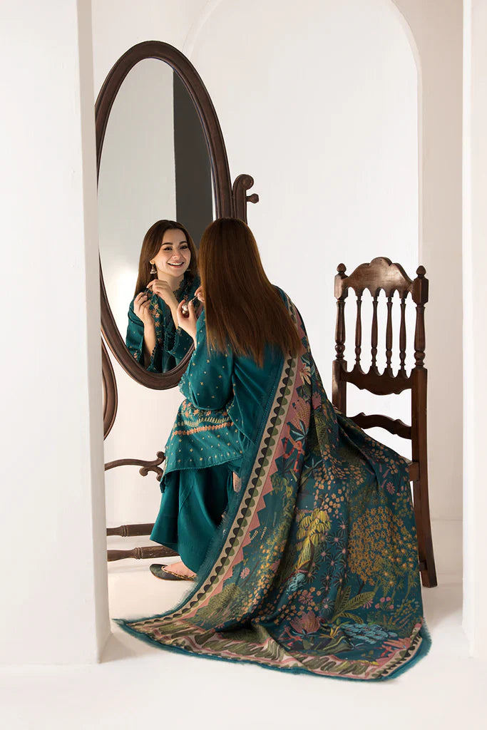 3PC EMBROIDED DHANAK - HH119