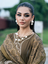 3 PIECE-EMBROIDERED DHANAK SUIT - HH610