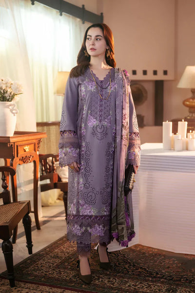 3PC EMBROIDERED DHANAK SUIT  - HHW33
