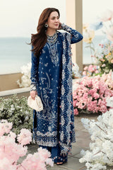 🌸Trending - QALAMKAR - Unstiche Embroidered Lawn 3PC Suit - RR3007