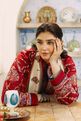 3PC Unstitched Dhanak Embroidered Shirt with Whool Printed Shawl and Emb  Trouser-HA31