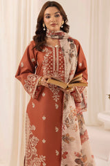 3 PIECE-EMBROIDERED DHANAK SUIT - HH612