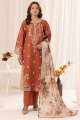 3 PIECE-EMBROIDERED DHANAK SUIT - HH612