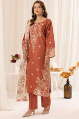 3 PIECE-EMBROIDERED DHANAK SUIT - HH612