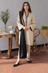 3PC Unstitched Dhanak Embroidered Shirt with Whool Shawl and Trouser-HA16