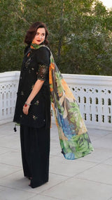 3PC Unstitched Dhanak Embroidered Suit-HH30