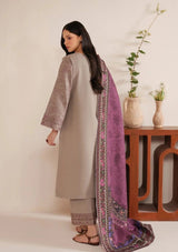 3PC Unstitched Dhanak Embroidered Shirt with Whool Printed  Shawl and Trouser-HA25