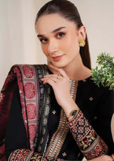 3PC Unstitched Dhanak Embroidered Shirt with Whool Printed  Shawl and Trouser-HA26