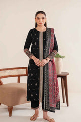 3PC Unstitched Dhanak Embroidered Shirt with Whool Printed  Shawl and Trouser-HA26