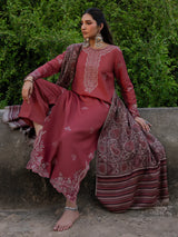 Zanoor 3pc dhanak embriodery