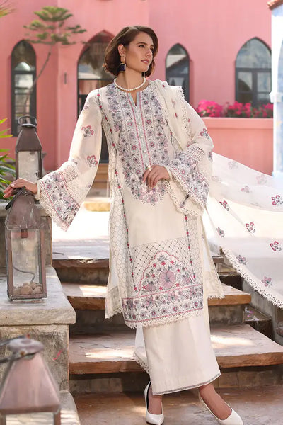 3PC EMBROIDERED DHANAK SUIT - HHW01