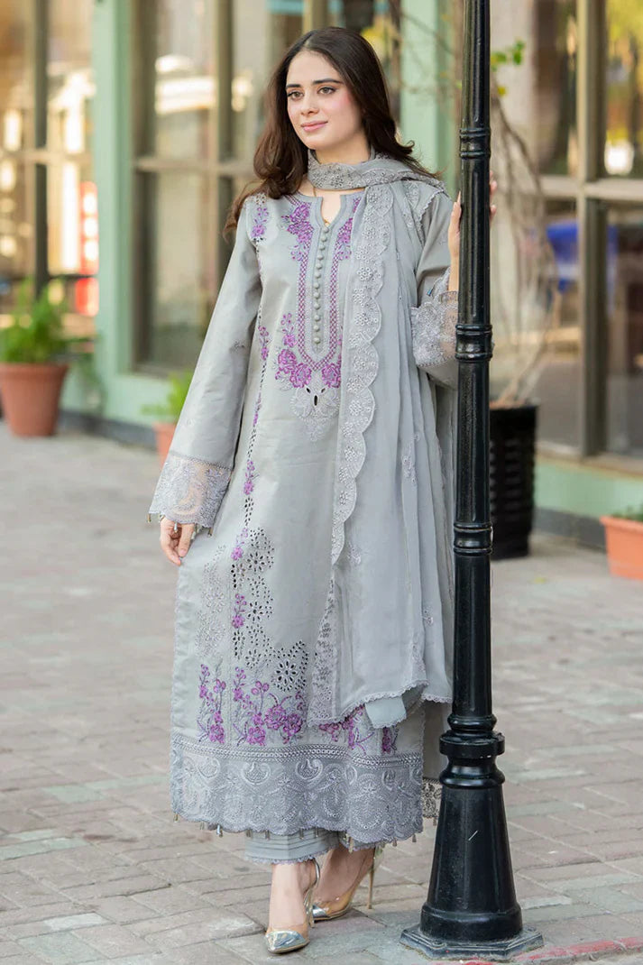 3 PC - EMBROIDERED DHANAK SUIT-HH58