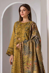 3pc-Dhanak Embriodary Shirt With Pashmina Whool  Printed Shawl Ha#010