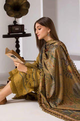 3pc-Dhanak Embriodary Shirt With Pashmina Whool  Printed Shawl Ha#010