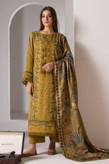 3pc-Dhanak Embriodary Shirt With Pashmina Whool  Printed Shawl Ha#010