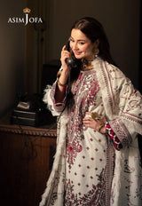3PC Unstitched Dhanak Embroidered Shirt with Whool Emb  Shawl and Trouser-HA34