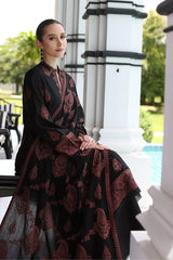 Pblack embriodery 3pc dhank shawl embriodery