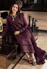 3PC Unstitched Dhanak Embroidered Shirt with Whool Emb Shawl and Trouser-HA33