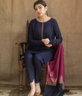 3 PIECE-EMBROIDERED DHANAK SUIT-HH580