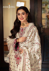3PC Unstitched Dhanak Embroidered Shirt with Whool Emb  Shawl and Trouser-HA34