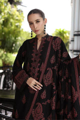 Pblack embriodery 3pc dhank shawl embriodery