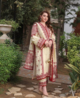 3PC Unstitched Dhanak Embroidered Shirt with Whool Embroidered Shawl and Trouser-HA35